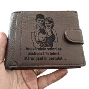 portofel maro cu capsa Adevaratele Valori