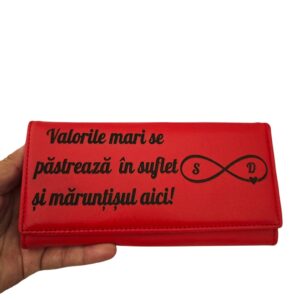 portmoneu dama din piele personalizat cu poza si text