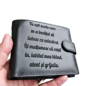 portofel negru cu capsa Iubesc adevarul