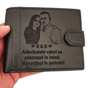 portofel negru cu capsa Valori