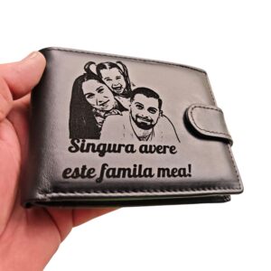 portofel negru cu capsa Singura avere