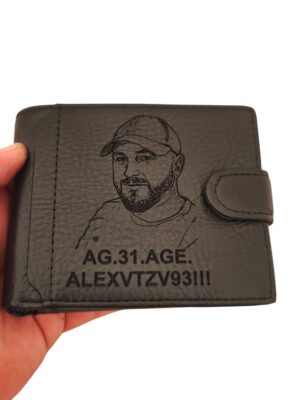 portofel nergu cu capsa personalizat cu poza si numar auto