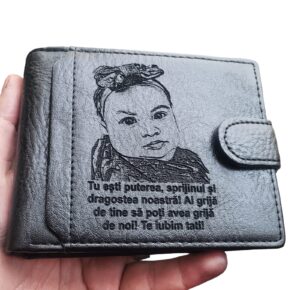 Portofel personalizat negru Tu esti puterea