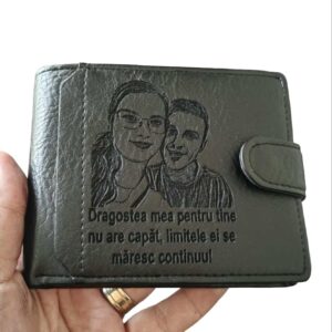 Portofel negru cu capsa Dragostea mea