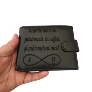portmoneu barbat din piele personalizat cu poza si text