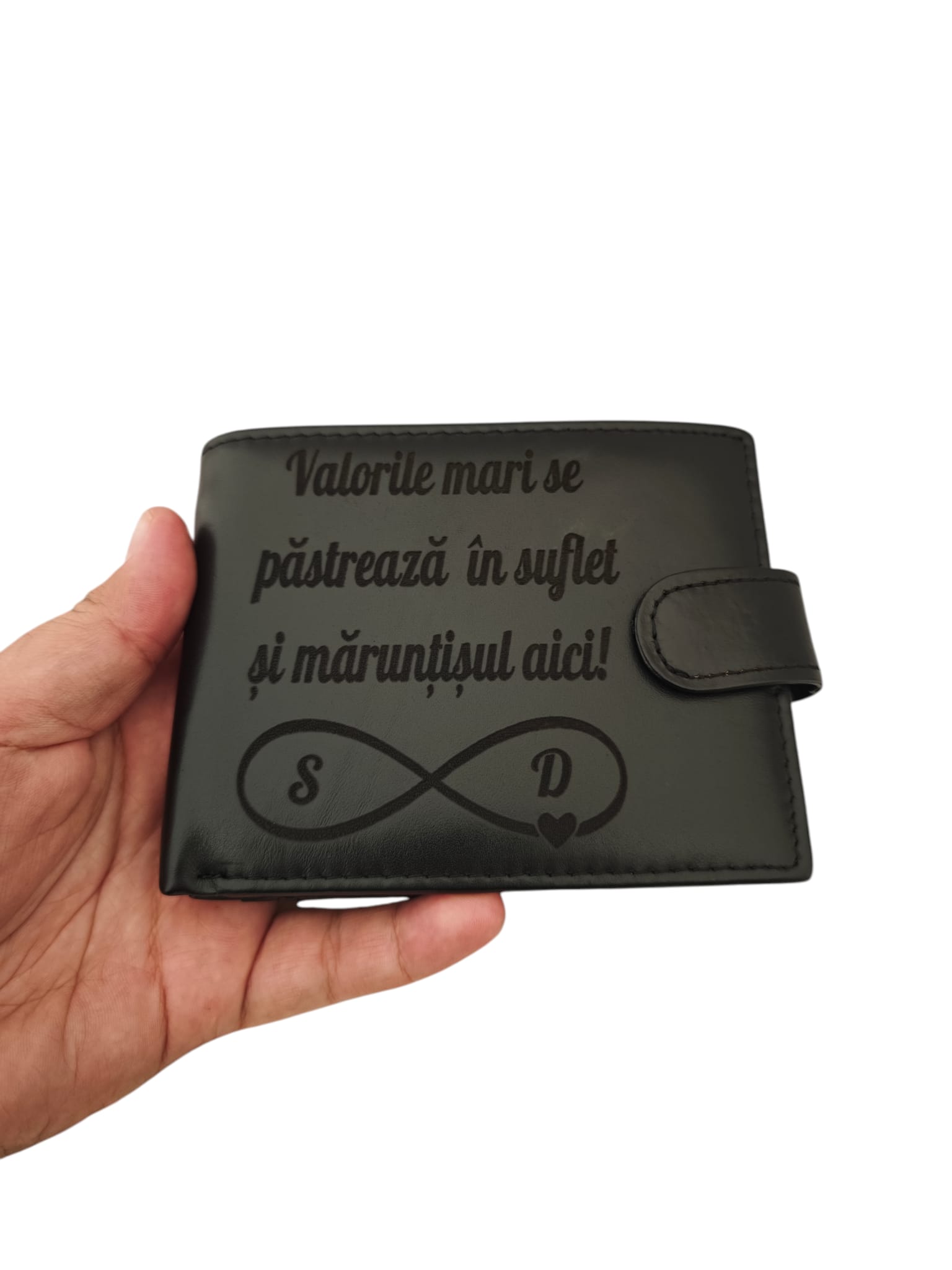 portmoneu barbat din piele personalizat cu poza si text