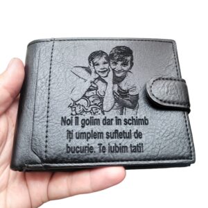 Portofel negru cu capsa Noi il Golim.