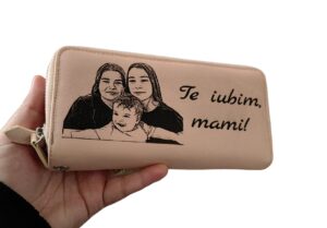 portofel dama Rose 2 fermoare Te Iubim Mami