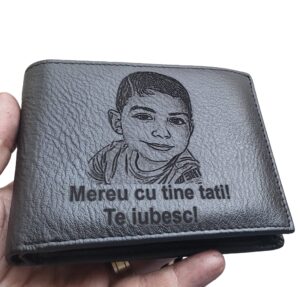 portofel negru fara capsa piele naturala Mereu cu tine