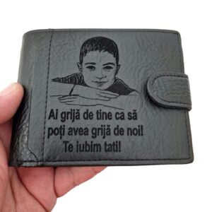 portofel negru cu capsa Ai grija Tati