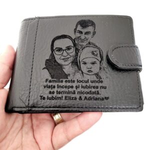 portofel negru cu capsa FAMILIA