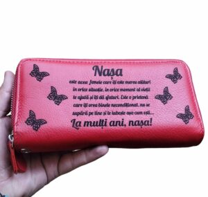Portofel dama rosu cu fermoar Nasa