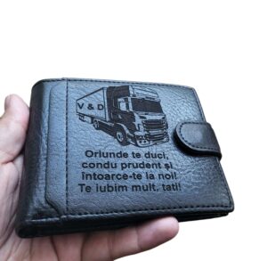 Portofel personalizat cu tir oriunde te duci