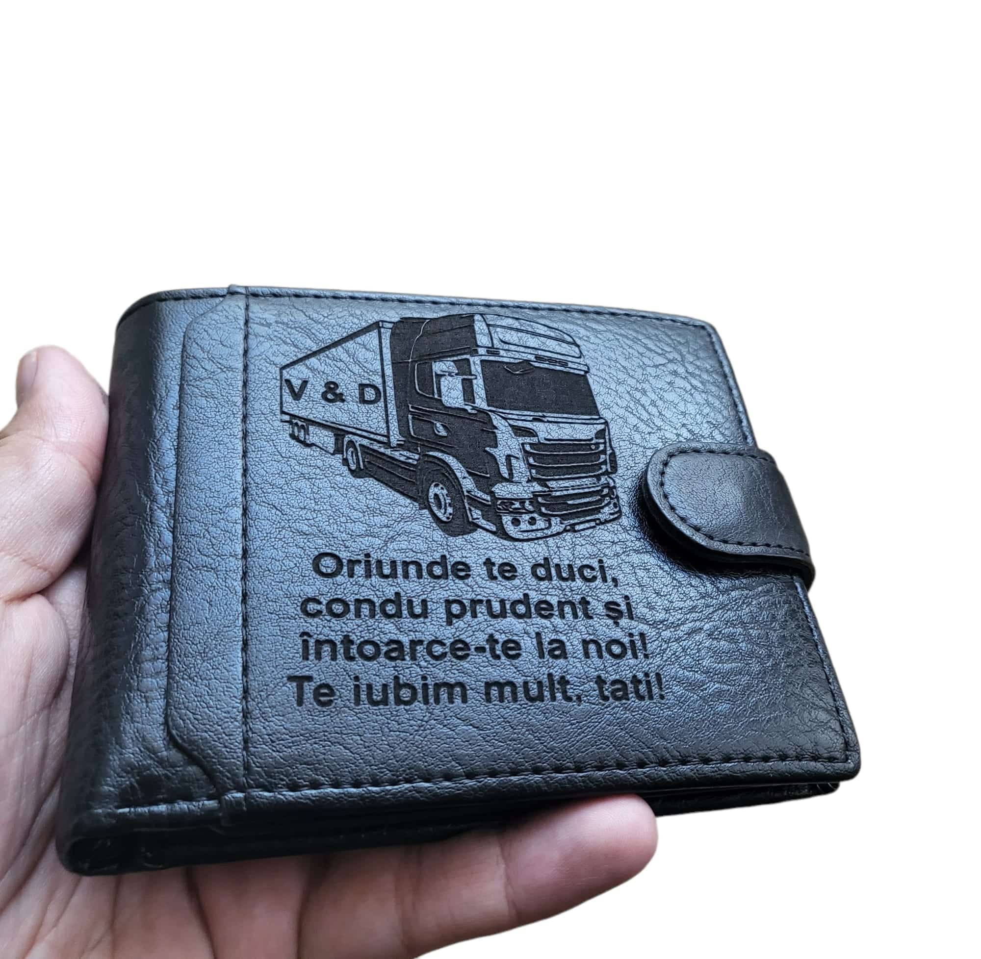 Portofel personalizat cu tir oriunde te duci