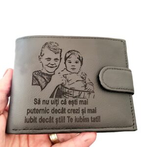 portofel negru cu capsa piele naturala Sa nu uiti.