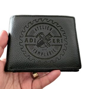 portofel cadou personalizat negru fara capsa Logo Atelier