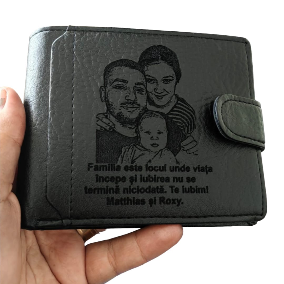 Portofel Negru cu Capsa Familia