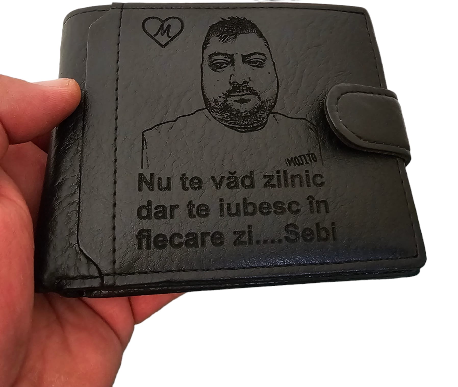 portofel cu capsa negru Nu te vad zilnic