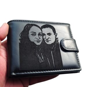 portofel cu poza personalizat negru cu capsa