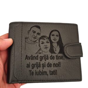 portofel personalizat piele naturala negru Avand
