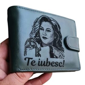 portofel verde cu capsa Te Iubesc