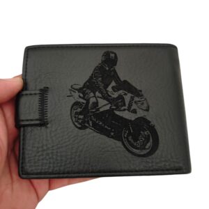portofel negru cu capsa Moto2