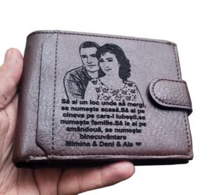 Portofel personalizat maro Sa ai un loc unde sa mergi
