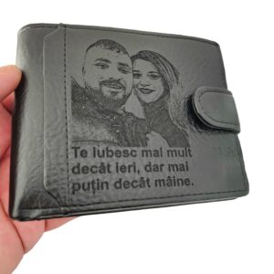 portofel nergru cu capsa Te iubesc mai mult decat ieri