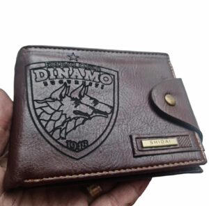 Portofel Personalizat 'Fotbal Club DINAMO Bucuresti', barbati, piele , cu capsa, maro