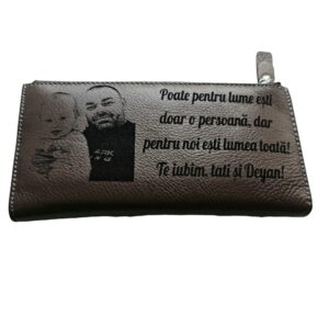 Portofel Personalizat 'Pentru lume esti doar o persoana 2', dama, piele naturala, maro