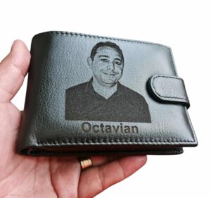 Portofel Personalizat cu poza 21, barbati, piele naturala , negru