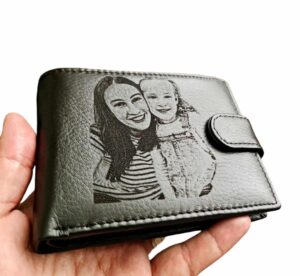 Portofel Personalizat cu poza 25, barbati, piele naturala , negru