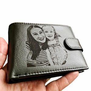 Portofel Personalizat cu poza 25, barbati, piele naturala , negru