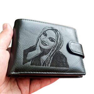 Portofel Personalizat cu poza 26, barbati, piele naturala , negru