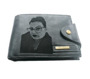 Portofel Personalizat cu poza e27, barbati, piele, cu capsa, negru