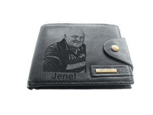 Portofel Personalizat cu poza e29, barbati, piele, cu capsa, negru