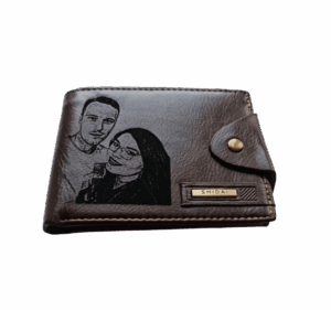 Portofel Personalizat cu poza e32, barbati, piele, cu capsa, maro
