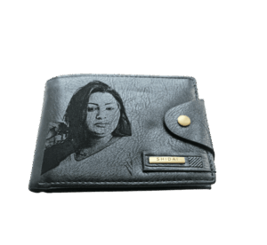 Portofel Personalizat cu poza e33, barbati, piele, cu capsa, negru