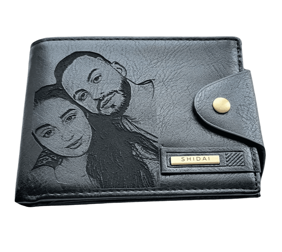 Portofel Personalizat cu poza e39, barbati, piele, cu capsa, negru
