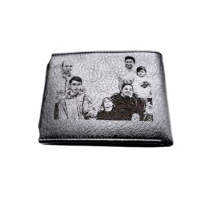 Portofel Personalizat cu poza e7, barbati, piele , cu capsa, negru