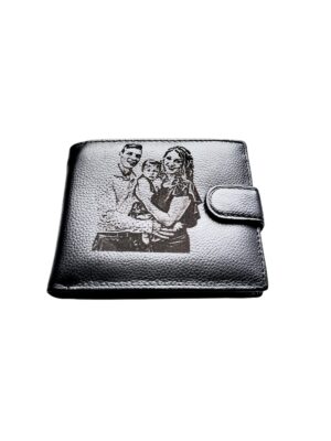 Portofel Personalizat cu poza 5, barbati, piele naturala , negru