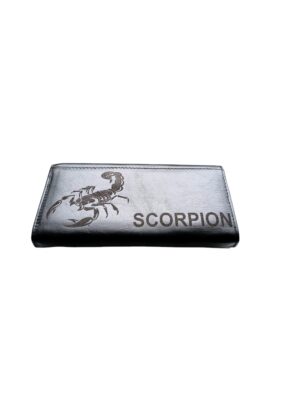 Portofel Personalizat 'Scorpion pnnd', dama, piele naturala, negru