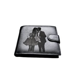 Portofel Personalizat cu poza 7, barbati, piele naturala , negru