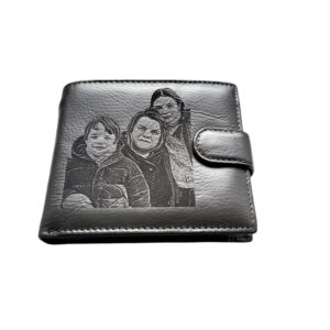 Portofel Personalizat cu poza 10, barbati, piele naturala , gri