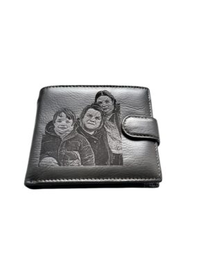 Portofel Personalizat cu poza 10, barbati, piele naturala , gri