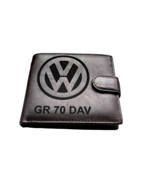 Portofel Personalizat numar auto dav, barbati, piele naturala , negru