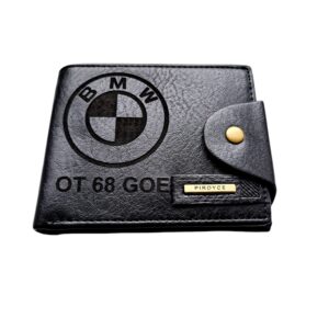 Portofel Personalizat numar auto 3, barbati, piele , cu capsa, negru