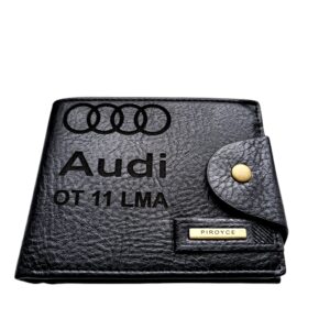 Portofel Personalizat numar auto 5, barbati, piele , cu capsa, negru