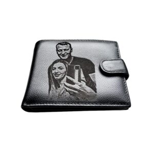 Portofel Personalizat cu poza 12, barbati, piele naturala , negru