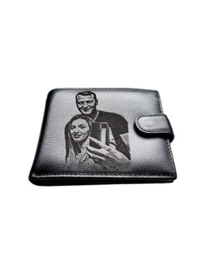 Portofel Personalizat cu poza 12, barbati, piele naturala , negru